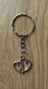 Two hearts combined keyring