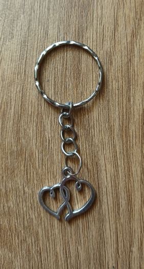 Two hearts combined keyring