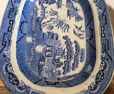 Collection of Antique Victorian and Art Deco English Serving Platters Staffordshire