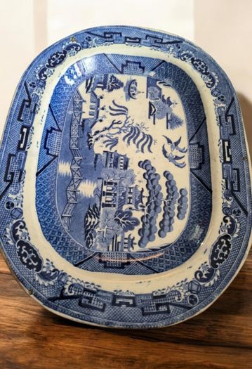 Collection of Antique Victorian and Art Deco English Serving Platters Staffordshire