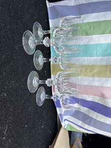 Set of 5 crystal sherry glasses