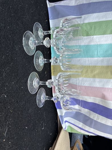 Set of 5 crystal sherry glasses
