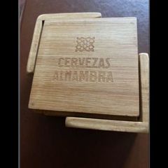 Cervezas Alhambra Timber Coaster set