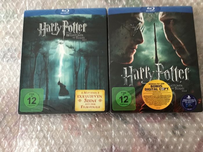 Harry Potter Deathly Hallows  Parts 1 +2 Blu Ray Sealed STEELBOOKS
