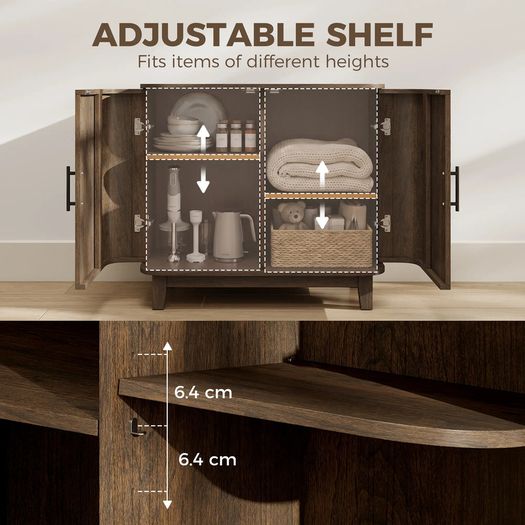 Buffet Storage Cabinet for Living Room Walnut