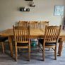 Solid oak dining table + 8 Chairs Image 3