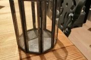 Leaded glass night light candle holder