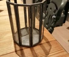 Leaded glass night light candle holder