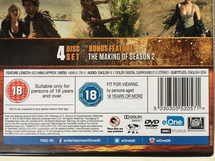 Fear The Walking Dead [2016] Season 2 [DVD TV Boxsets]