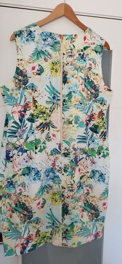 GIOVANE floral dress with bright zips detail Sz 46 (Fit 18 UK)  - Rrp 99