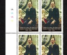 2008 Ireland Centenary of The Hugh Lane Gallery, Dublin Commemorative Stamp Plate Block Plate 1A1A1A1A Mint Never Hinged (MNH)