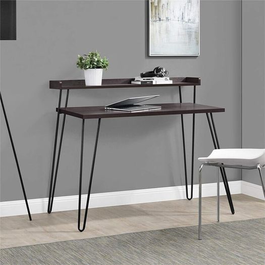Dorel Haven Retro Desk With Riser Espresso - 9881196comuk