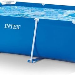 NEW SALE | Metal Frame Rectangular Outdoor Swimming Pool, Filter Pump Not Included, Capacity 3834 L, Measures 300 x 200 x 75 Centimeters - Colour Blue