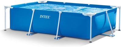 NEW SALE | Metal Frame Rectangular Outdoor Swimming Pool, Filter Pump Not Included, Capacity 3834 L, Measures 300 x 200 x 75 Centimeters - Colour Blue