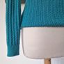 Castle of Ireland teal green cable knit wool jumper. Size 10-12. e90 RRP Image 7