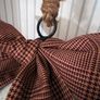 New bespoke vintage French script XXL bell with oversized houndstooth ribbon bow Image 3