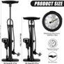 Bike Pump with Pressure Gauge, Bicycle Floor Pump Portable Bike Tyre Pump Stand Pump 160PSI/11Bar High Pressure Bike Air Pump with Presta, Schrader Valves for all Bikes, Road Mountain Bikes & Balls Image 4