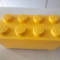 Yellow Lego storage brick - 8 stud