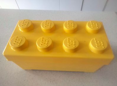 Yellow Lego storage brick - 8 stud