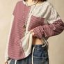 Bohemela Colorblock Patchwork Striped Top Sweatshirt Size UK 14 Image 5