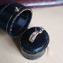 18 ct gold ring with Sapphire stone and 16 brilliant cut diamonds Image 3