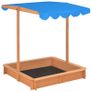 Sandbox with Adjustable Roof Fir Wood Blue UV50 Image 2