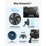 Grow Tent Clip On Fan Rechargeable, USB Port with 9 Speeds & Circulation Mode, Smart Control, Powerful Oscillating, Long Runtime for Hydroponics Circulation Cooling, Black, 2 Pack Image 5