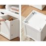 Storage Cabinet, Storage Box with Wheels, Toy Shelf, Side Cabinet, for Living Room, Bedroom, Children's Room, White Image 5