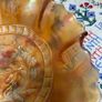 A bundle of vintage - retro pieces, Carnival Glass , Anchor Hocking Fire King, Large Ribbed Glass Butter Dish, Citrus Juicer, Three Footed Glass Sugar Bowl and Jug Image 8