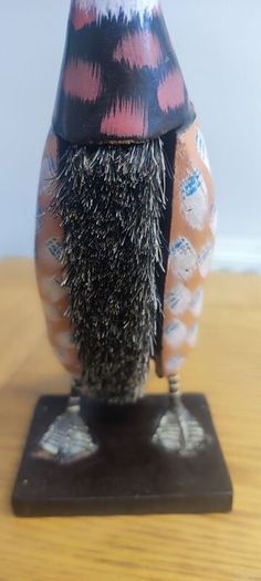 Wooden Hand Carved Hand Painted Duck Clothes Brush