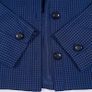 Genny Vintage Navy Blue Black Checked Mandarin Collar Short Jacket 8UK/36EU Image 4