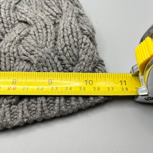 Ugg Australia Grey Beanie Hat Cable Knit  - One Size - Cotton and Silk Blend
