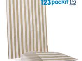 Lot of 200 pcs Gold striped gift candy counter bags excellent for candies gift shop small retails size 5x7 inches eco friendly