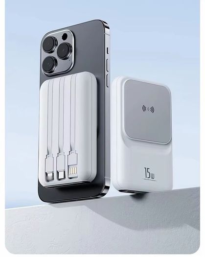 Powerbank Magsafe 10000 mAh 4-in-1 wireless + 3 built-in cables, NEW