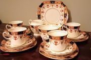 Vintage Colclough China Imari Style Tea Set. Bone China.Made in Longton, England.