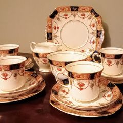 Vintage Colclough China Imari Style Tea Set. Bone China.Made in Longton, England.