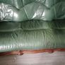 Calfskin Patent leather couches in deep green Image 3
