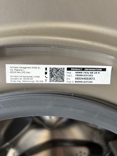 Hotpoint NSWR 743UGK UK N Washing Machine