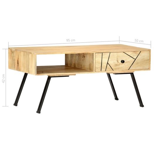 Coffee Table 95x50x42 cm Solid Mango Wood