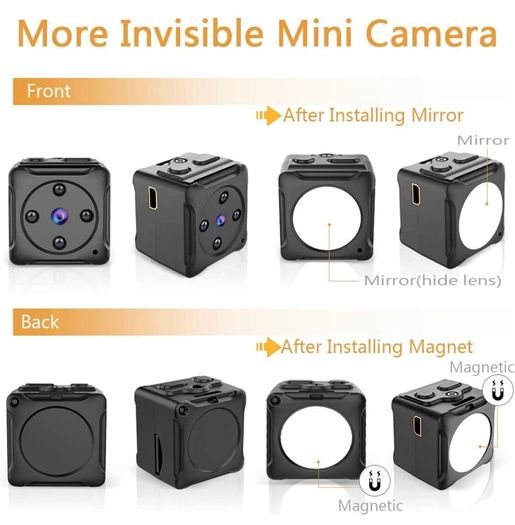 Mini Small Camera 1080P HD Small Portable Cordless Outdoor Cameras,Home Surveillance Security Camera with Night Vision and Motion Detection,Compact Outdoor/Indoor Video Recorder