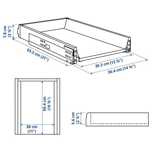IKEA Maximera drawer low white 40x60 cm