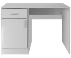 Desk with Drawer and Cabinet White