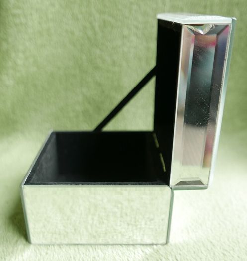 Vintage Mirrored Trinket Box - Vintage Original Box | Decorative Glass Cube