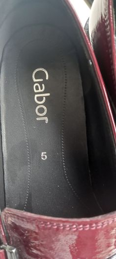 Gabor burgundy patented loafer shoes