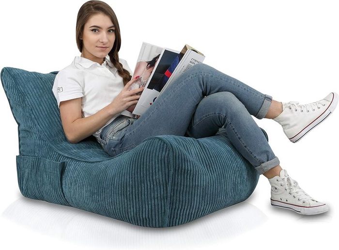 Bean Bag Corduroy Bean Bag Chair with Handle & Pocket  Modern Soft Seating