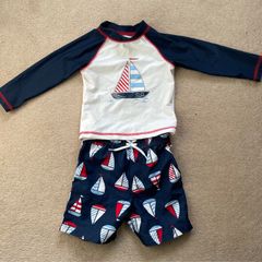 Little me rash guard swim vest and trunks age 18 months