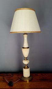 Mid-century italian brass & marble lamp