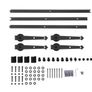 8FT Double Door Splicing Carbon Steel Barn Door Rollers Hanging Rail Kit Image 8