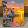 Handmade Original Painting - Cinque Terre Sunset - Acrylic on Canvas Image 2