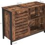 Sideboard Cabinet with Sliding Doors, Living Room, Hallway, Kitchen, Home Office, Steel Frame, Industrial Style, Vintage Brown-Black Image 4